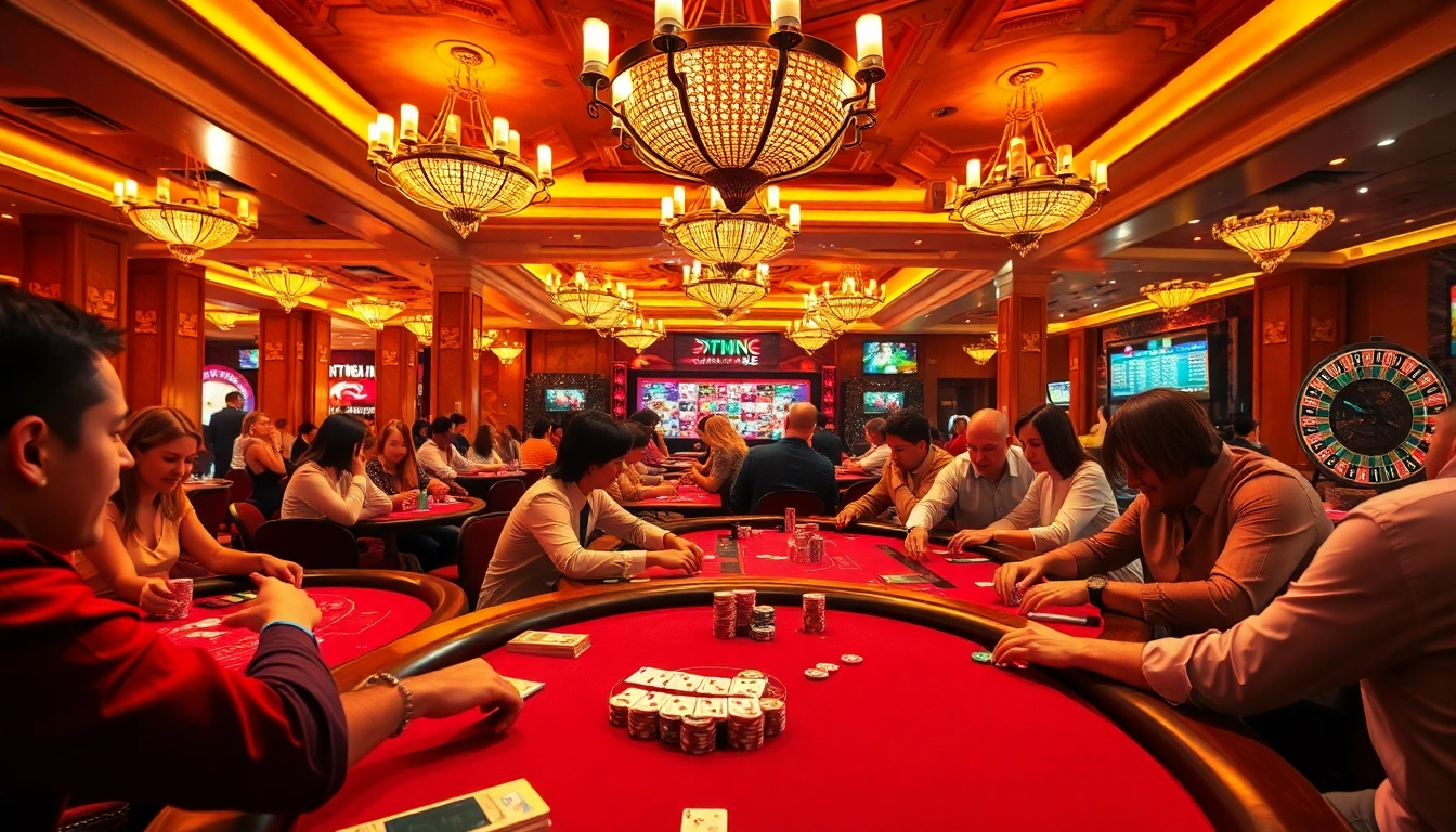 Players at 77judi enthusiastically playing poker with vibrant chips and cards.